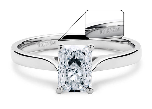 Baguette Cut Solitaire Engagement Ring Four Claw Set