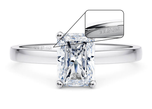 Baguette Cut Solitaire Engagement Ring Quad Claw Set