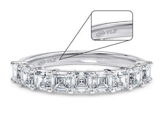 Asscher Diamond Claw Half Set Ring