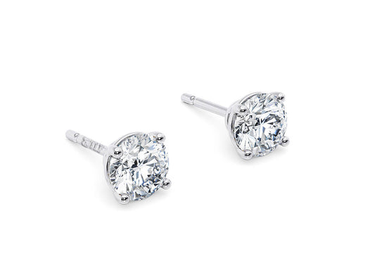 Round Diamond Stud Earrings