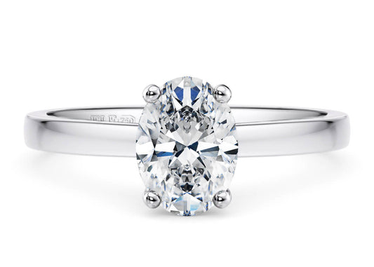Oval Cut Solitaire Engagement Ring Quad Claw Set