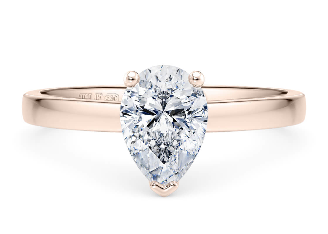 Pear Cut Solitaire Engagement Single Claw Set