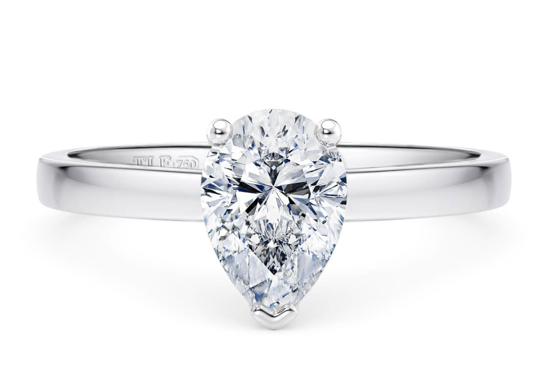 Pear Cut Solitaire Engagement Single Claw Set