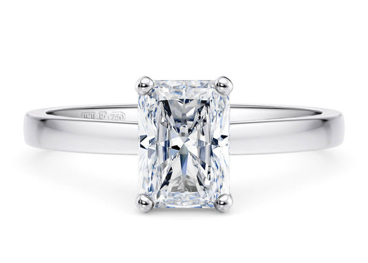 Baguette Cut Solitaire Engagement Ring Quad Claw Set