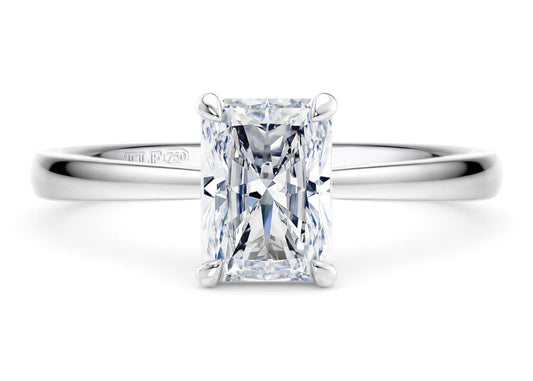 Baguette Cut Solitaire Engagement Ring Star Claw Set