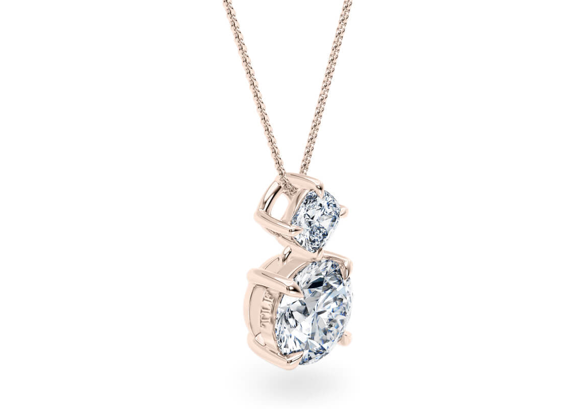 Round & Princess Diamond Doublet Pendant