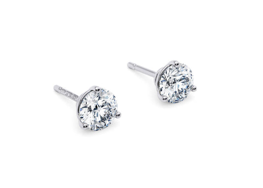 Round Diamond Trinity Stud Earrings