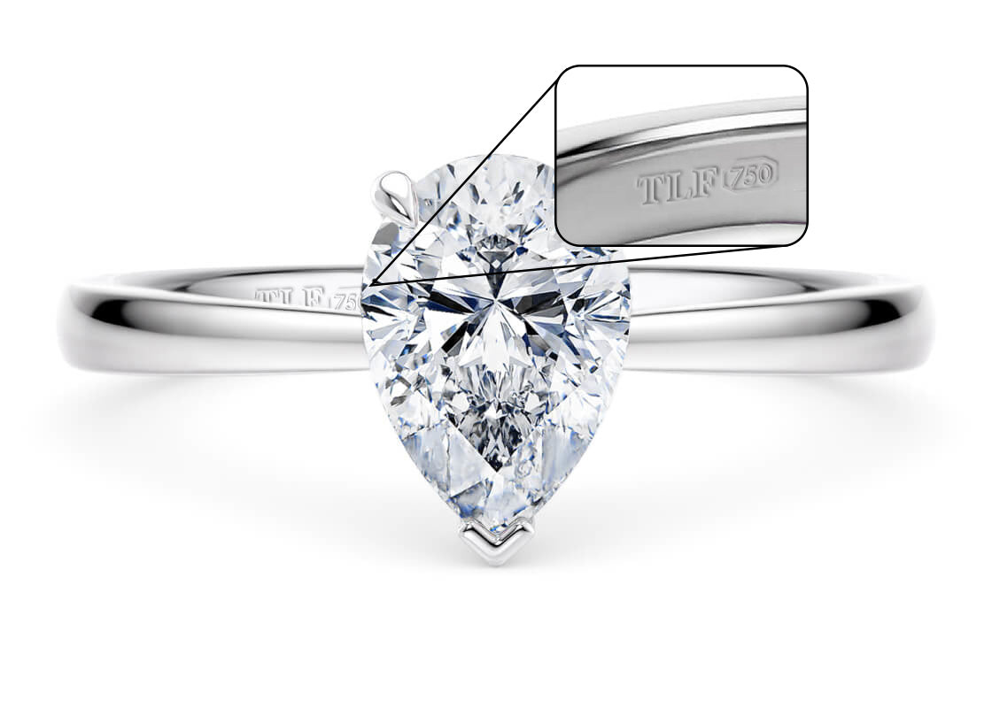 Pear Cut Solitaire Engagement Ring Quad Claw Set