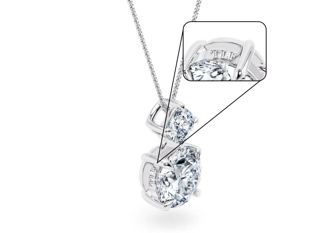 Round & Princess Diamond Doublet Pendant
