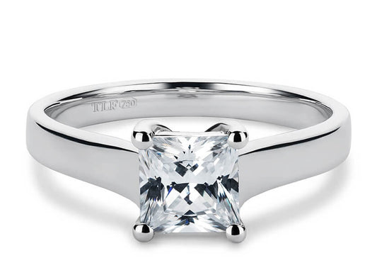 Princess Cut Solitaire Engagement Ring Quad Claw Set