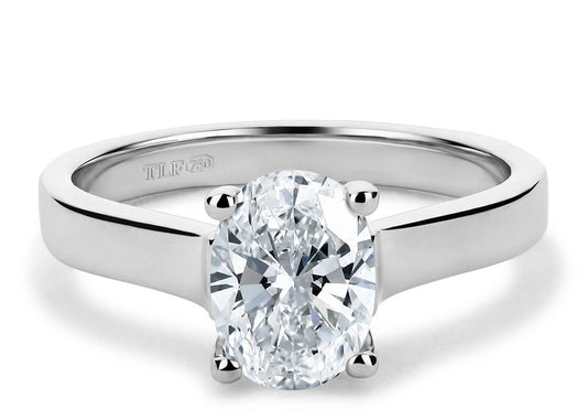 Oval Cut Solitaire Engagement Ring Four Claw Set