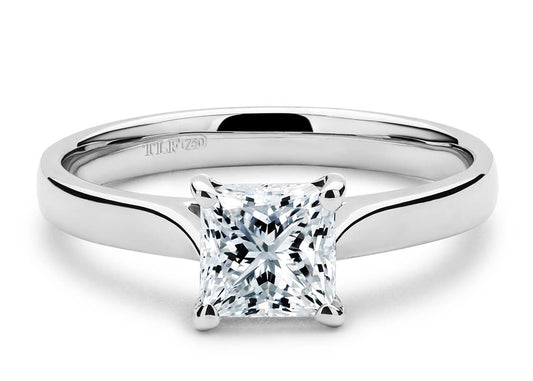 Princess Cut Solitaire Engagement Ring Four Claw Set