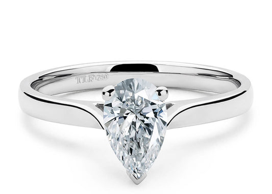 Pear Cut Solitaire Engagement Ring Four Claw Set