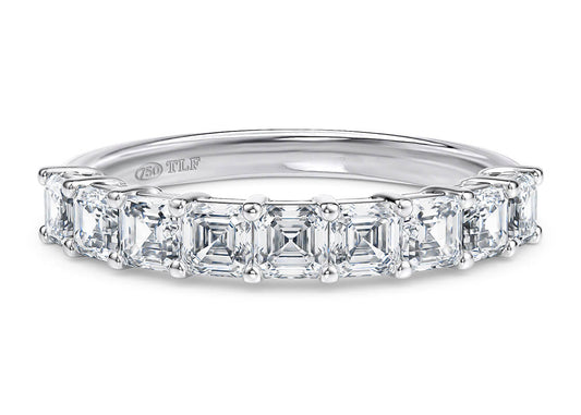 Asscher Diamond Claw Half Set Ring