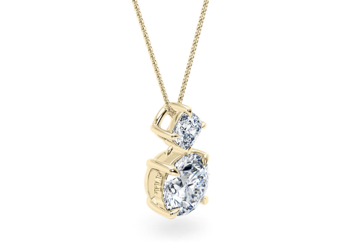 Round & Princess Diamond Doublet Pendant