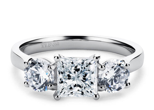 Princess Cut Solitaire Engagement Triple Claw Set