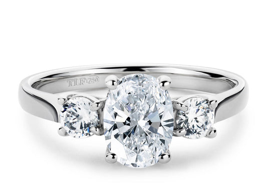 Oval Cut Solitaire Engagement Triple Claw Set