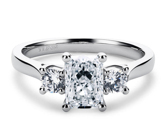 Baguette Cut Solitaire Engagement Triple Claw Set