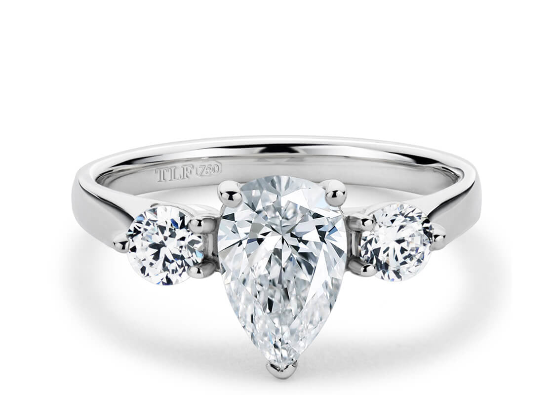 Pear Cut Solitaire Engagement Triple Claw Set
