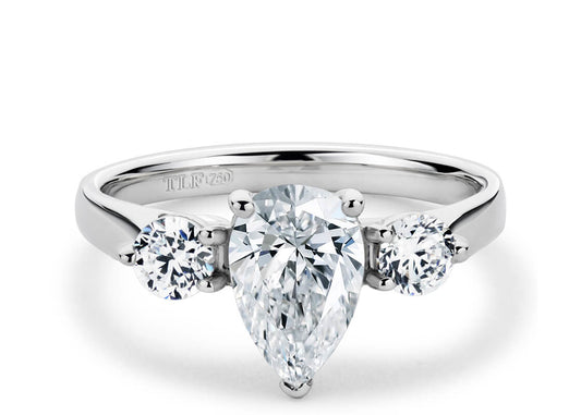 Pear Cut Solitaire Engagement Triple Claw Set