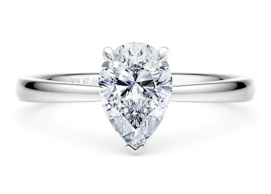Pear Cut Solitaire Engagement Ring Quad Claw Set